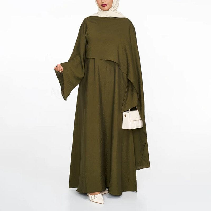 Ensemble coordonné pour femmes musulmanes tendance 2026, tissu crêpe de quali...