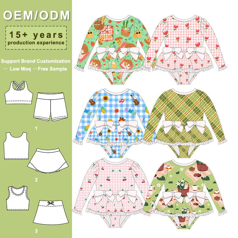 Maillot de bain d'été de haute qualité pour filles, avec volants, motif flora...