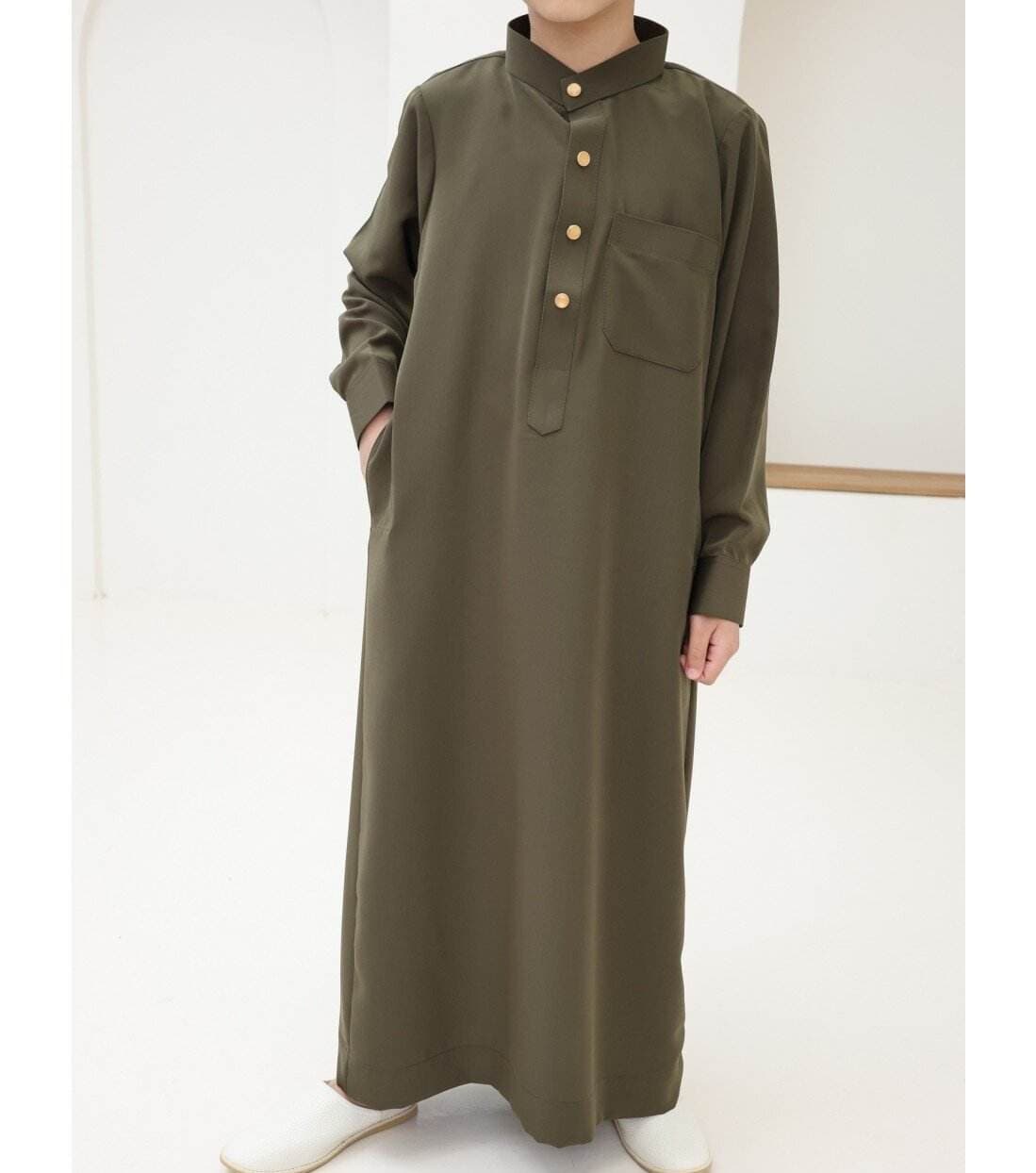 Garçons Enfants Qamis Haute Qualité Islamique Musulman Enfants Marocain Qamis...