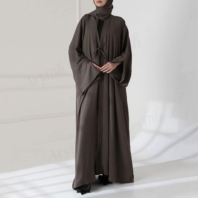 Nouvel Abaya Ouvert Personnalisable pour Femmes Musulmanes, Longueur Totale, ...