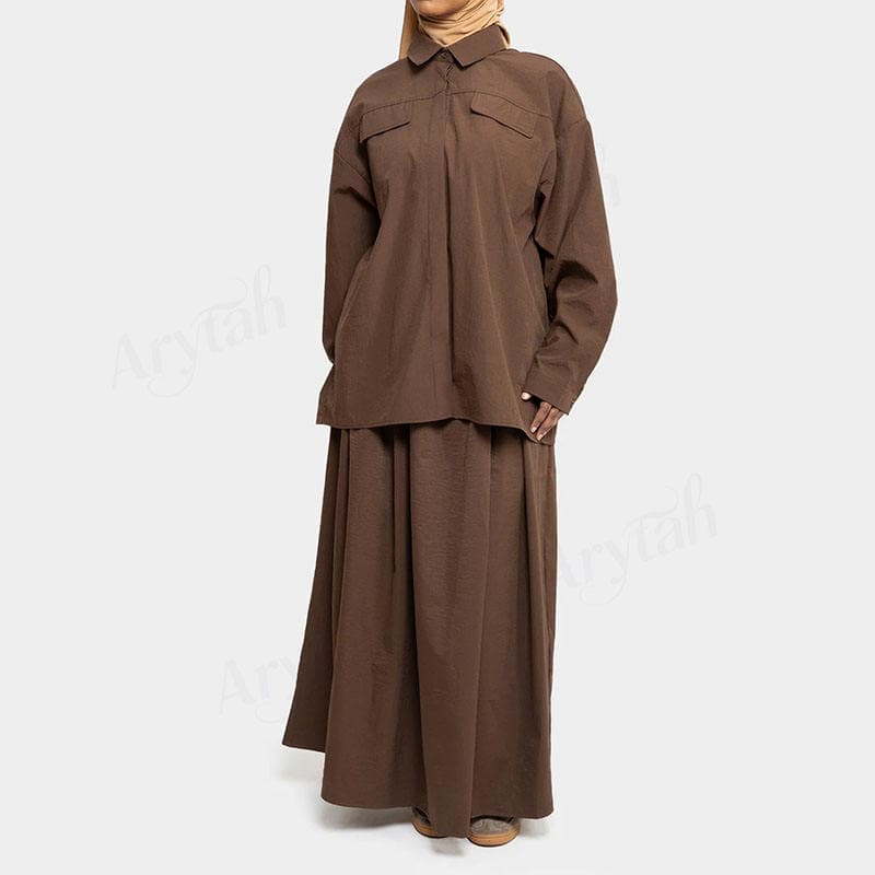 Nouvel Ensemble Tendance Musulman 2 Pièces pour Femme en Tissu Premium Person...