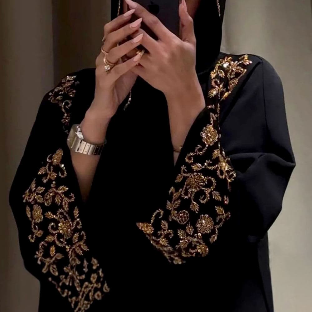Abaya Dubaï 2025 Élégante Luxe Perles Abaya Robe de Soirée Femme pour l'Aïd - vue alternative