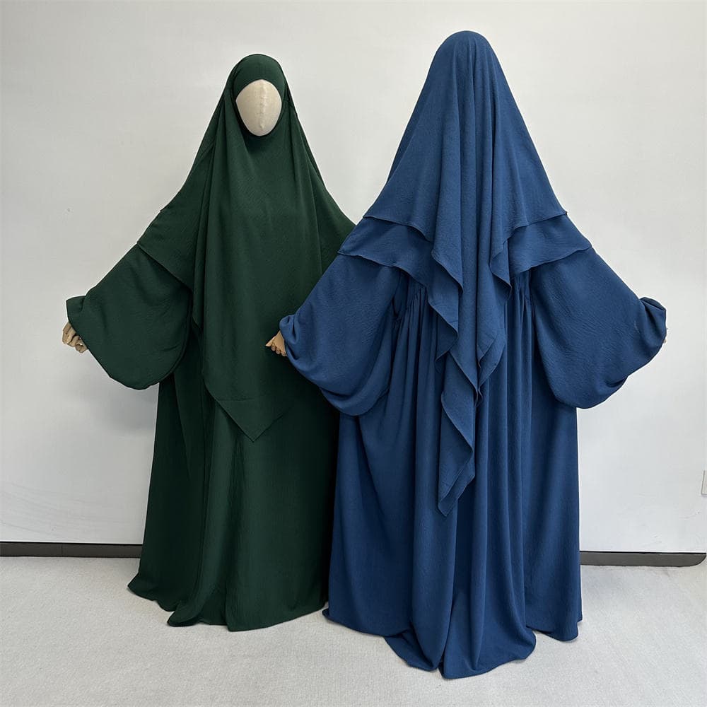 Robe de Prière 2 Pièces Aïd Ramadan Vêtements Islamiques Musulmans Khimar Niq... - Vue 3 | Yelira
