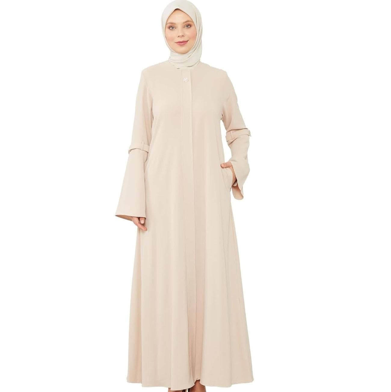 Abayas Unies Blanches avec Hijab Robe Foulard Robe Longue Abayas de Dubaï Qat... - Vue 5 | Yelira