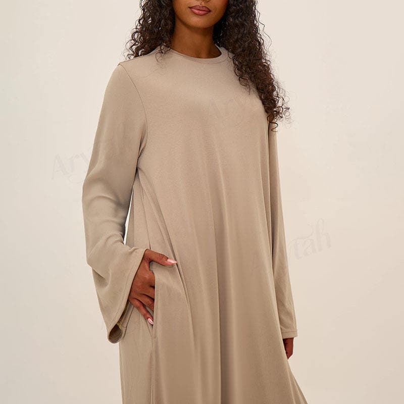Design personnalisé de haute qualité Jersey Abaya Robes pour femmes musulmane... - Vue 3 | Yelira