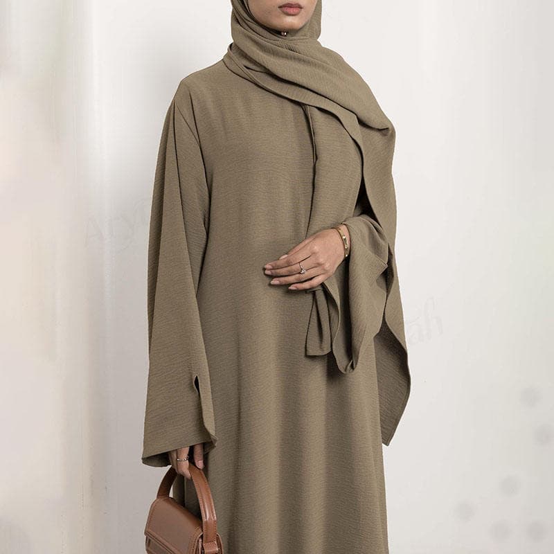 Dernière conception personnalisée femmes modeste Abaya couleur unie nouvelle ... - vue alternative