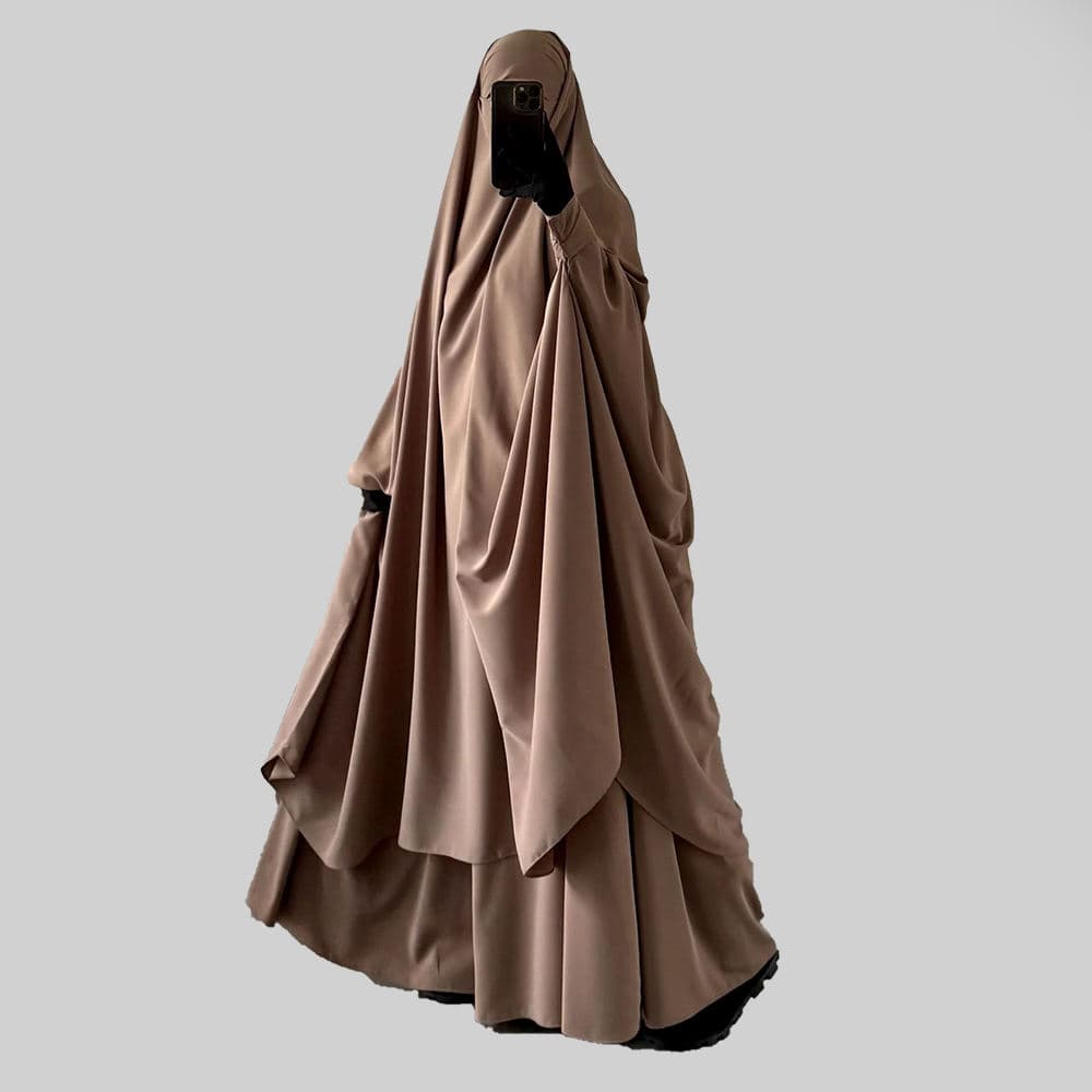 Jilbab Nida 2 Pièces sur Mesure avec Niqab et Jupe Longue, Ensemble de Prière... - Vue 4 | Yelira