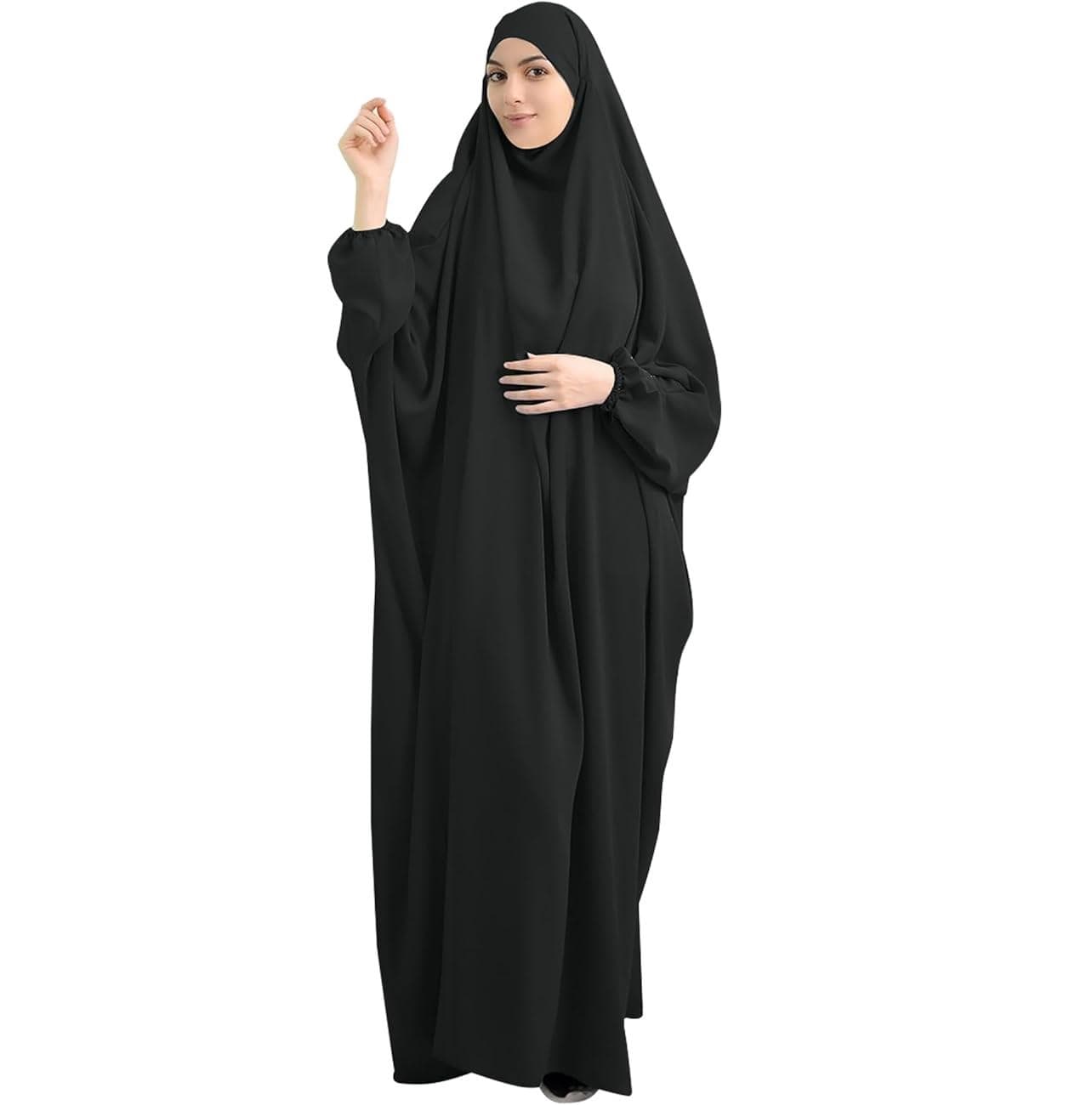 Abayas Unies Blanches avec Hijab Robe Foulard Robe Longue Abayas de Dubaï Qat... - Vue 6 | Yelira