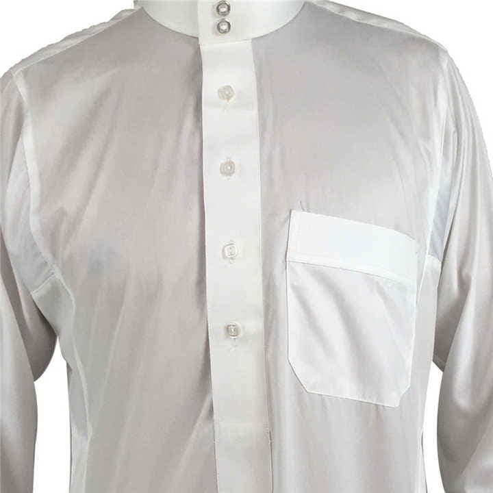 Thobe Homme de Bonne Qualité Classique Saoudien Blanc Uni Thobe / Thawb Servi... - Vue 4 | Yelira
