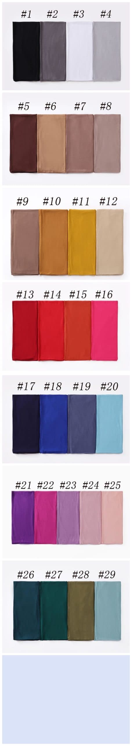 Écharpe en Jersey de Haute Qualité, Hijab Extensible, Foulards Unis, Vente en... - Vue 5 | Yelira