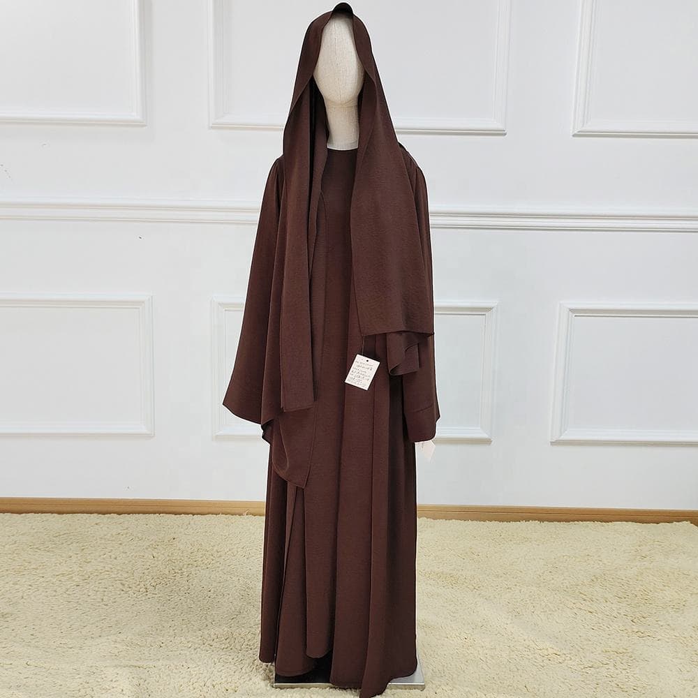 Vêtements islamiques robe de prière longue pour le ramadan hijab couleur unie... - Vue 5 | Yelira