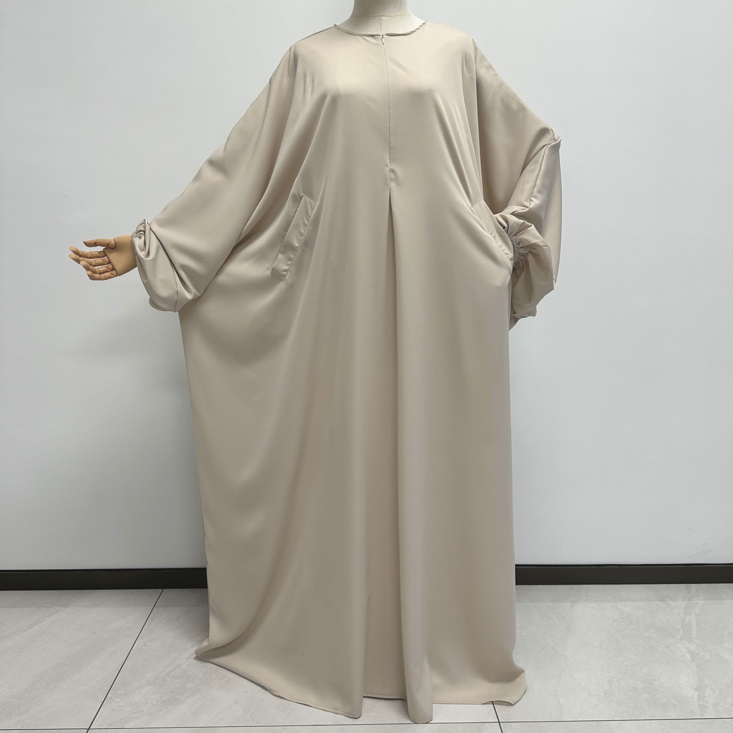 Robe Abaya Papillon d'Allaitement Premium Nida avec Poches Zippées Modeste po... - Vue 5 | Yelira