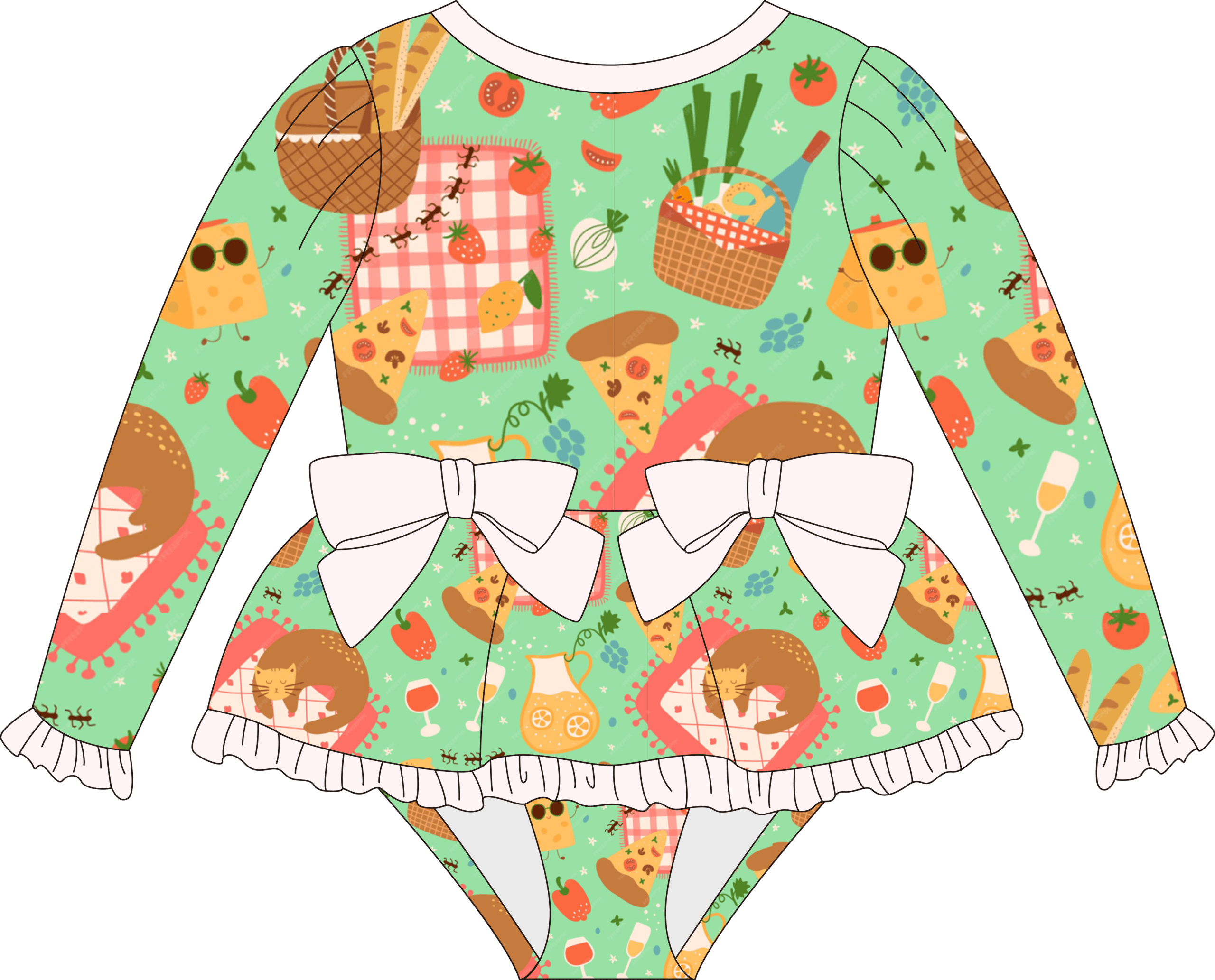 Maillot de bain d'été de haute qualité pour filles, avec volants, motif flora... - Vue 5 | Yelira