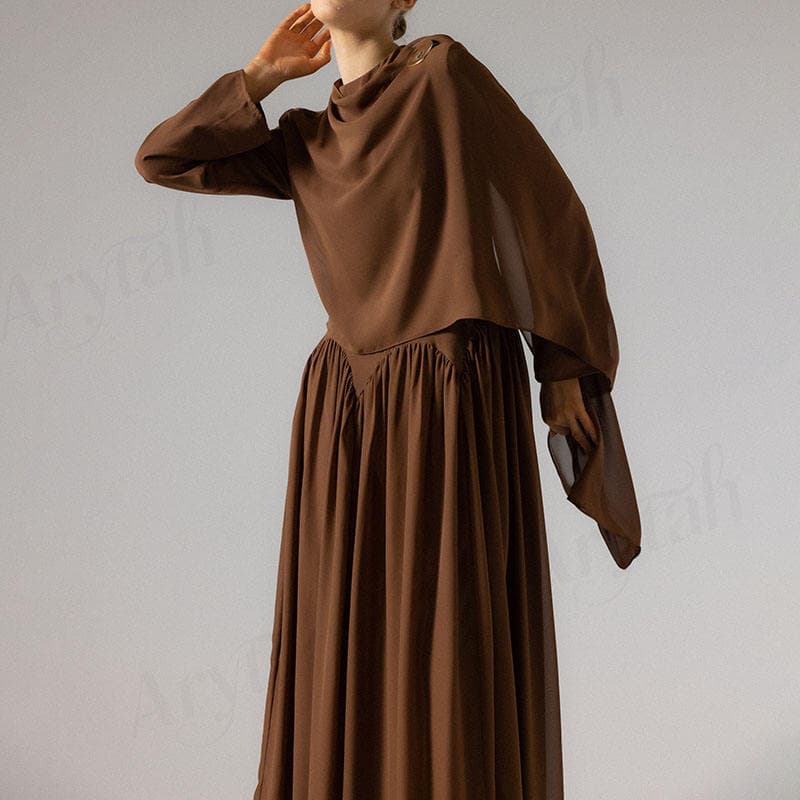 Nouvelle Robe Longue Musulmane sur Mesure pour Femme, Haute Qualité, Couleur ... - Vue 5 | Yelira