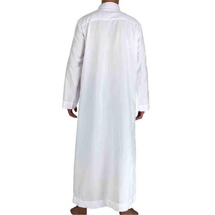 Thobe Homme de Bonne Qualité Classique Saoudien Blanc Uni Thobe / Thawb Servi... - Vue 5 | Yelira