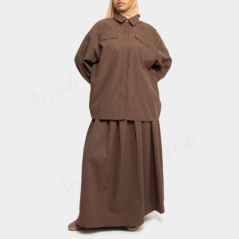 Nouvel Ensemble Tendance Musulman 2 Pièces pour Femme en Tissu Premium Person... - vue alternative