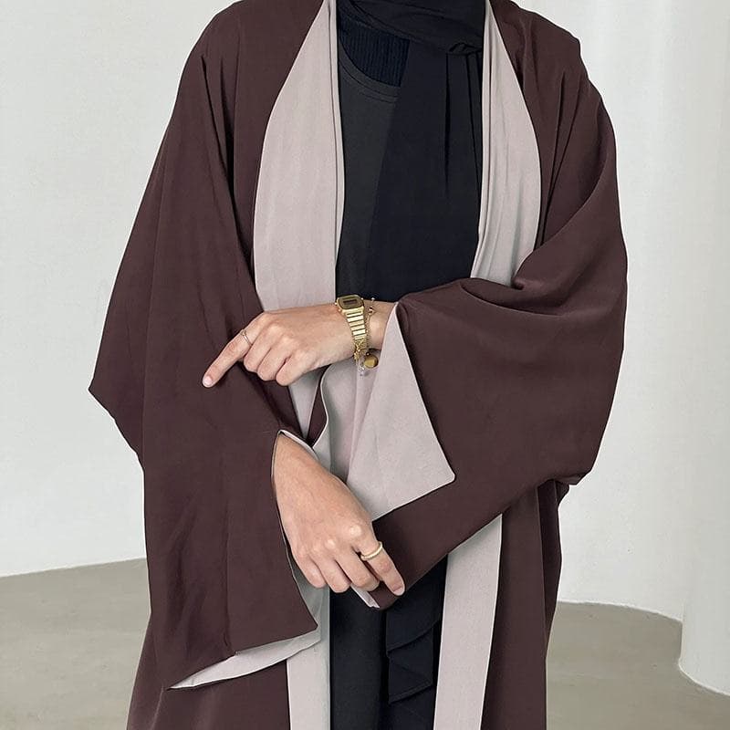 Mode modeste vêtements personnalisés 2 couleurs tissu femmes musulmanes ouver... - vue alternative