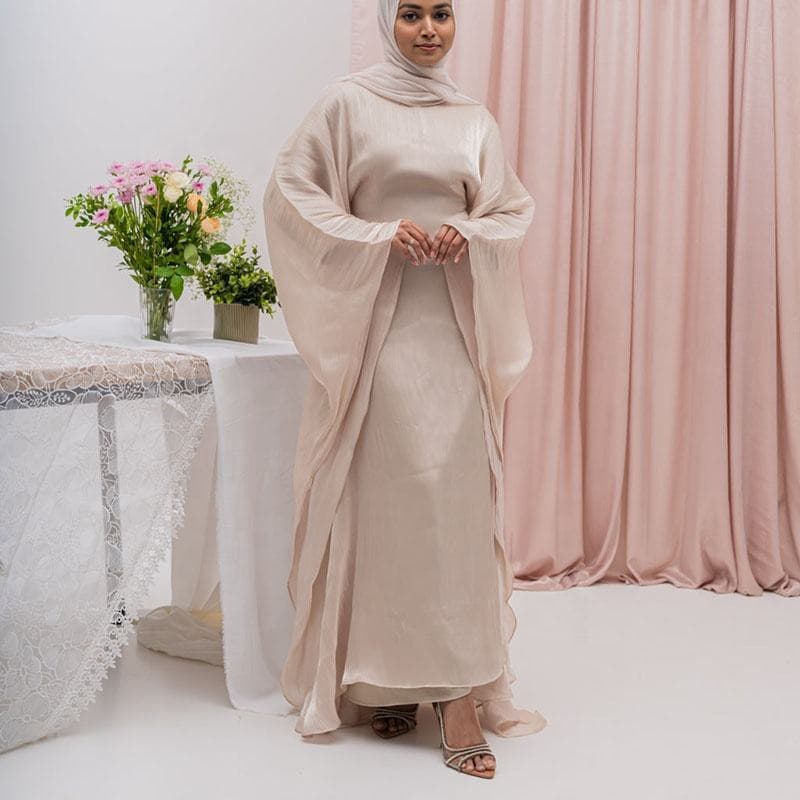 Abaya Fermée en Organza pour Femmes Musulmanes, Longueur Maximale, Vêtement I... - vue alternative