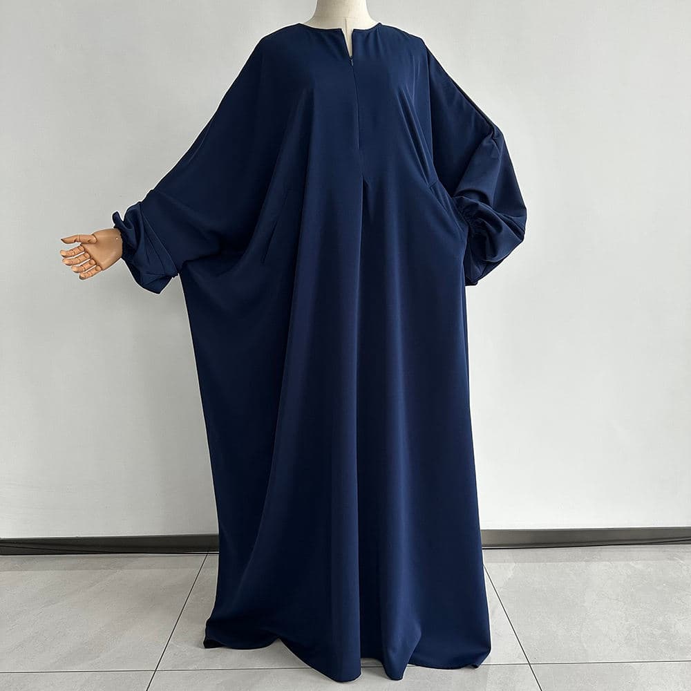 Robe Abaya Papillon d'Allaitement Premium Nida avec Poches Zippées Modeste po... - Vue 6 | Yelira