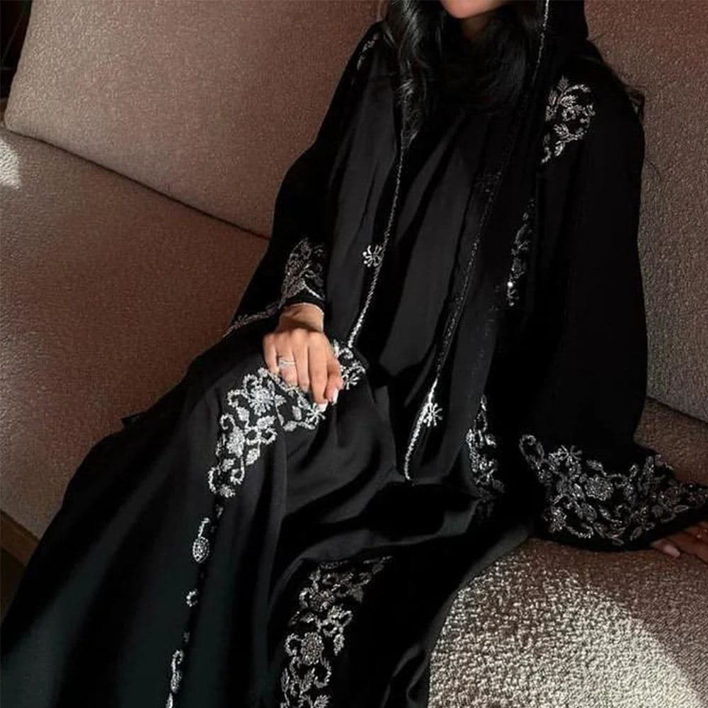 Abaya Dubaï 2025 Élégante Luxe Perles Abaya Robe de Soirée Femme pour l'Aïd - Vue 6 | Yelira