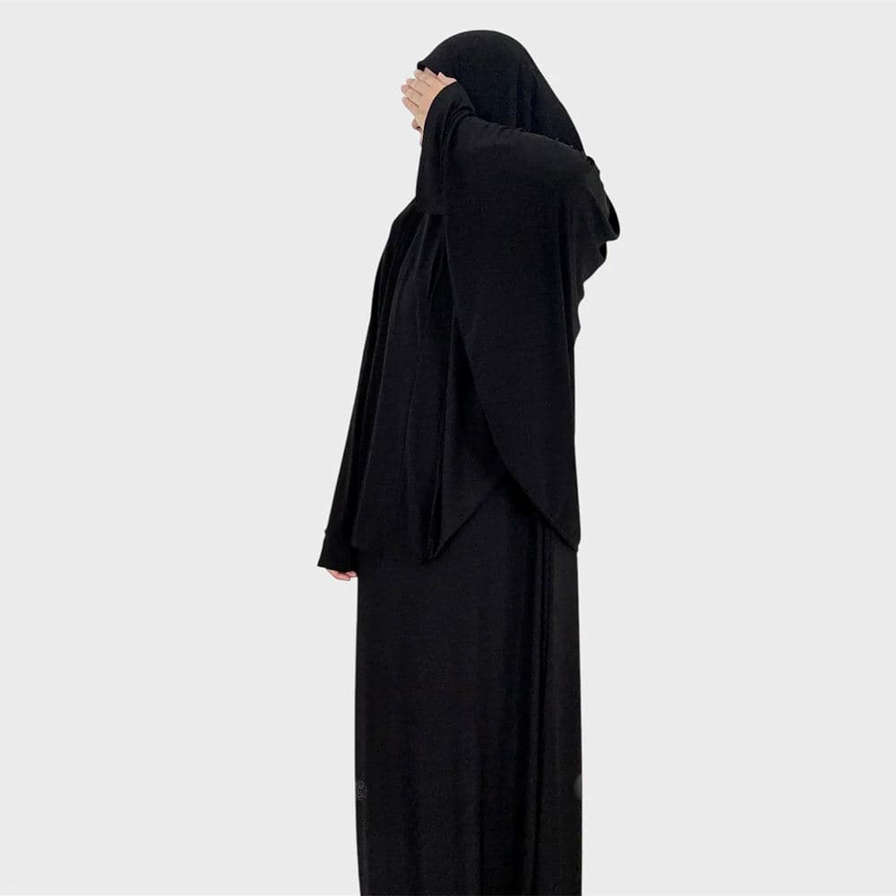 Ensemble de Prière en Jersey Personnalisé 2 Pièces Abaya avec Khimar Pudique ... - Vue 6 | Yelira