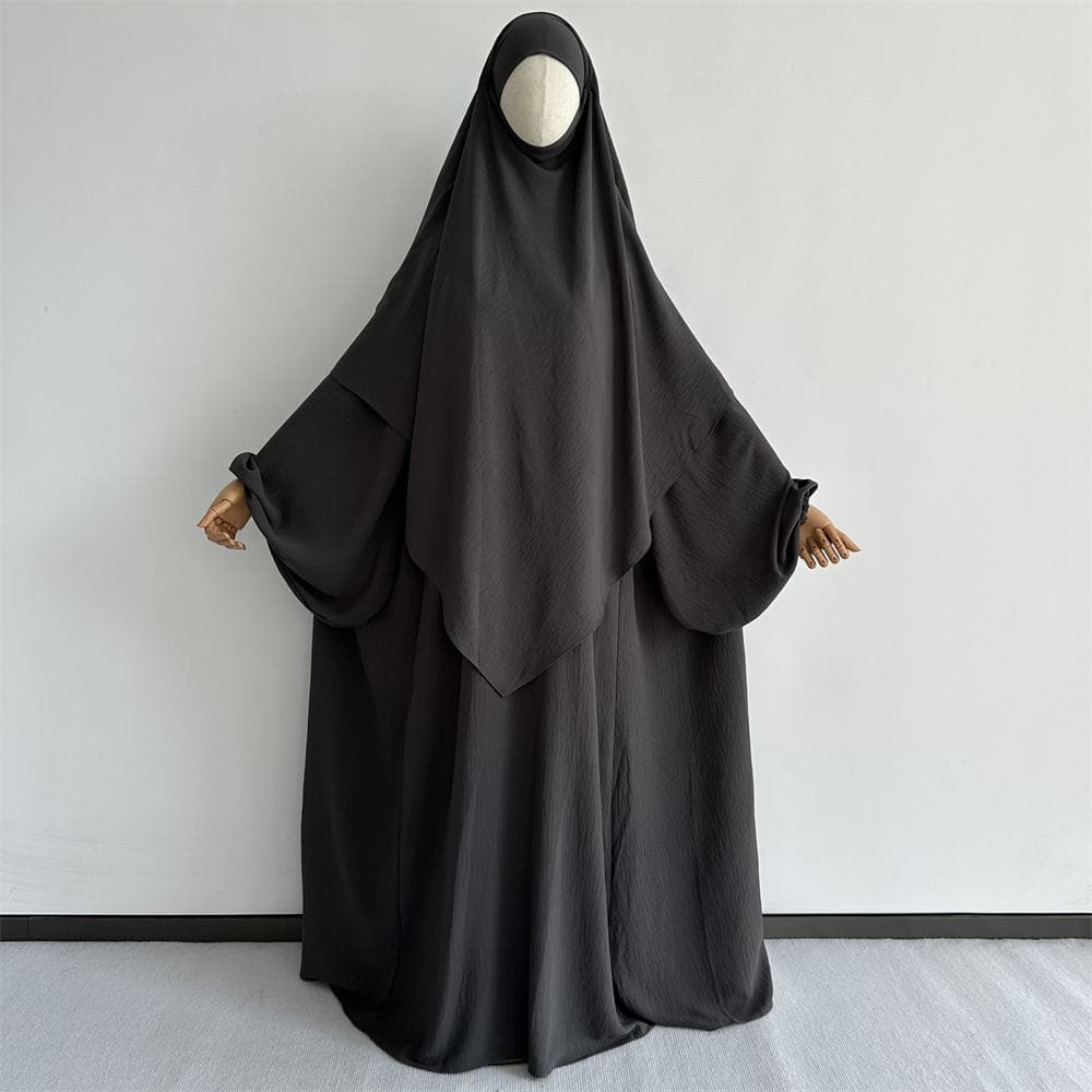 Robe de Prière 2 Pièces Aïd Ramadan Vêtements Islamiques Musulmans Khimar Niq... - Vue 6 | Yelira