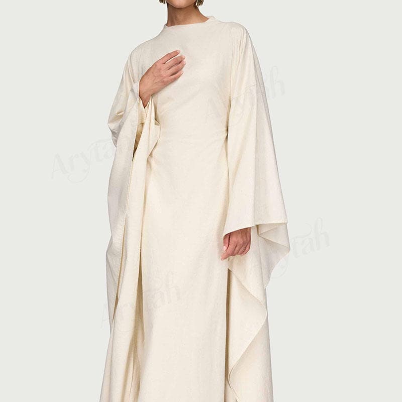 Dernière conception personnalisée robe abaya musulmane en lin pour les femmes... - Vue 3 | Yelira