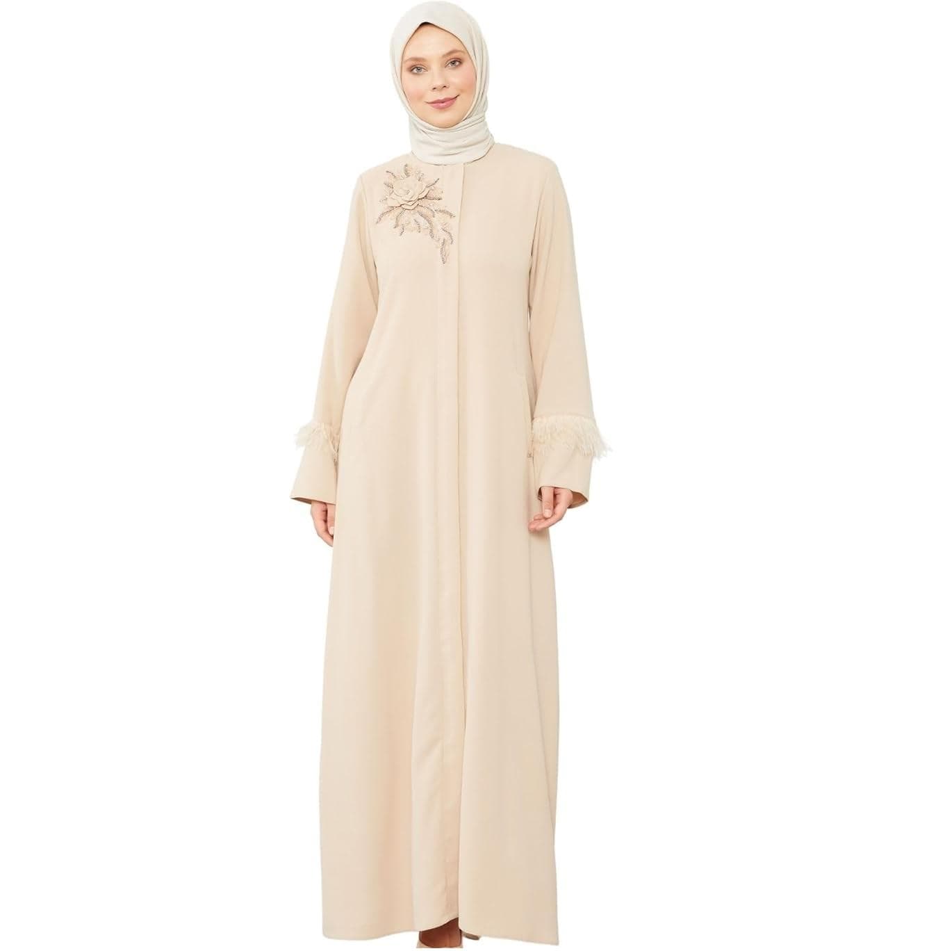 Abayas Unies Blanches avec Hijab Robe Foulard Robe Longue Abayas de Dubaï Qat... - Vue 8 | Yelira
