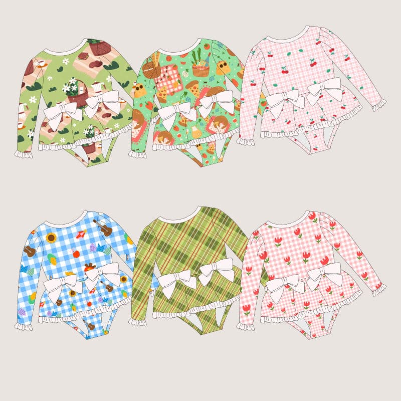 Maillot de bain d'été de haute qualité pour filles, avec volants, motif flora... - Vue 6 | Yelira