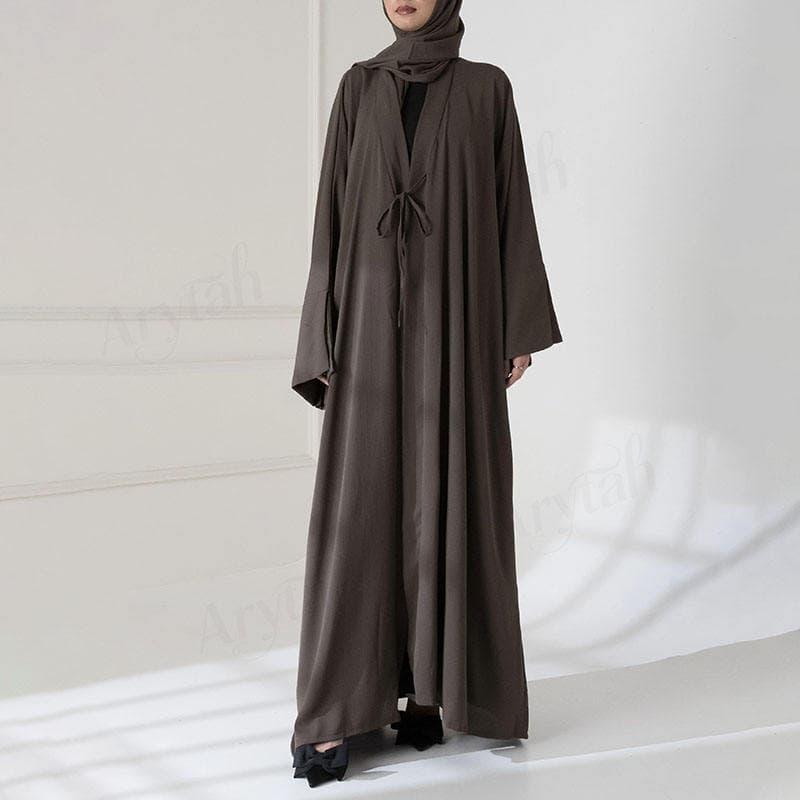 Nouvel Abaya Ouvert Personnalisable pour Femmes Musulmanes, Longueur Totale, ... - vue alternative