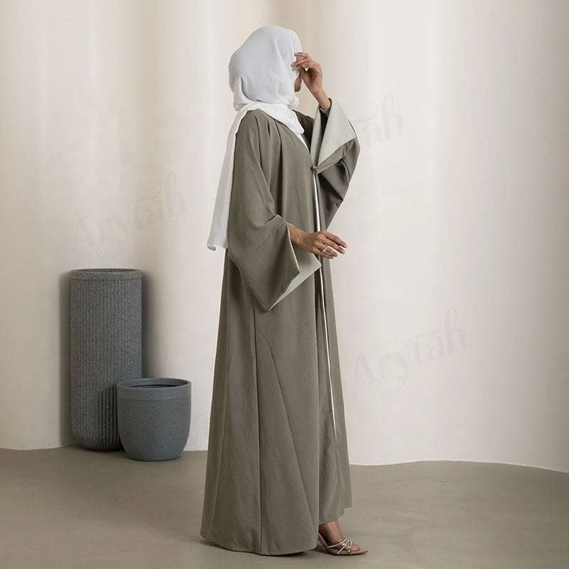 2025 nouveau Style Logo personnalisé femmes musulmanes Abaya Double couleur p... - Vue 3 | Yelira