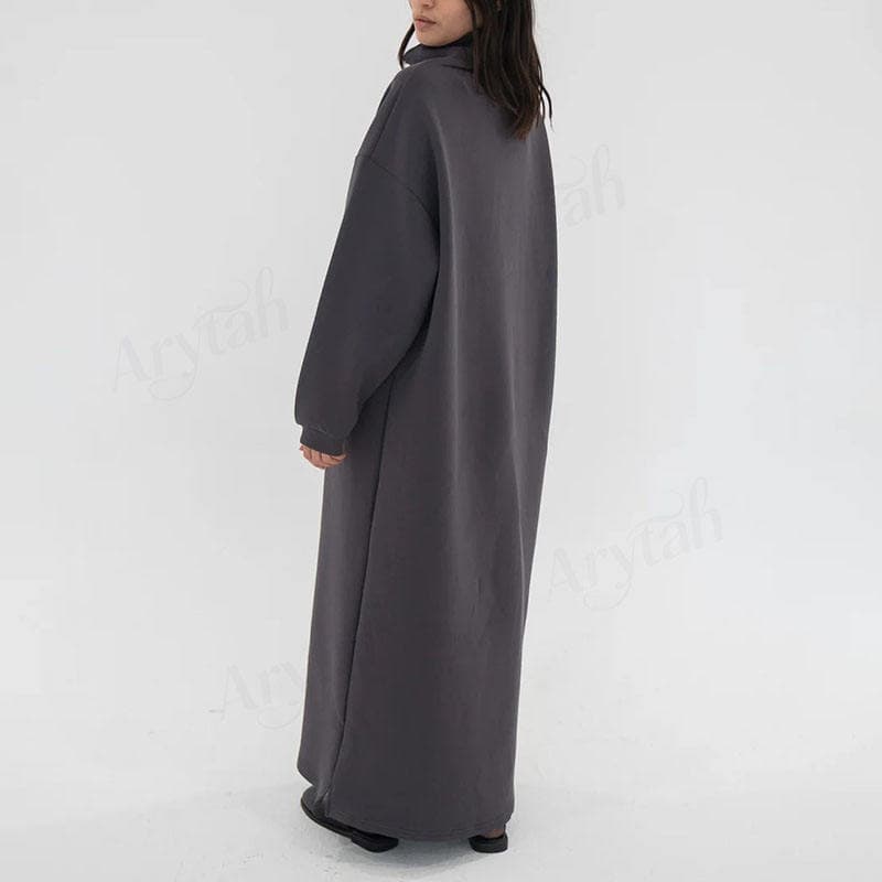 Nouvelle version femmes musulmanes sweats à capuche Abaya fermeture éclair co... - Vue 3 | Yelira