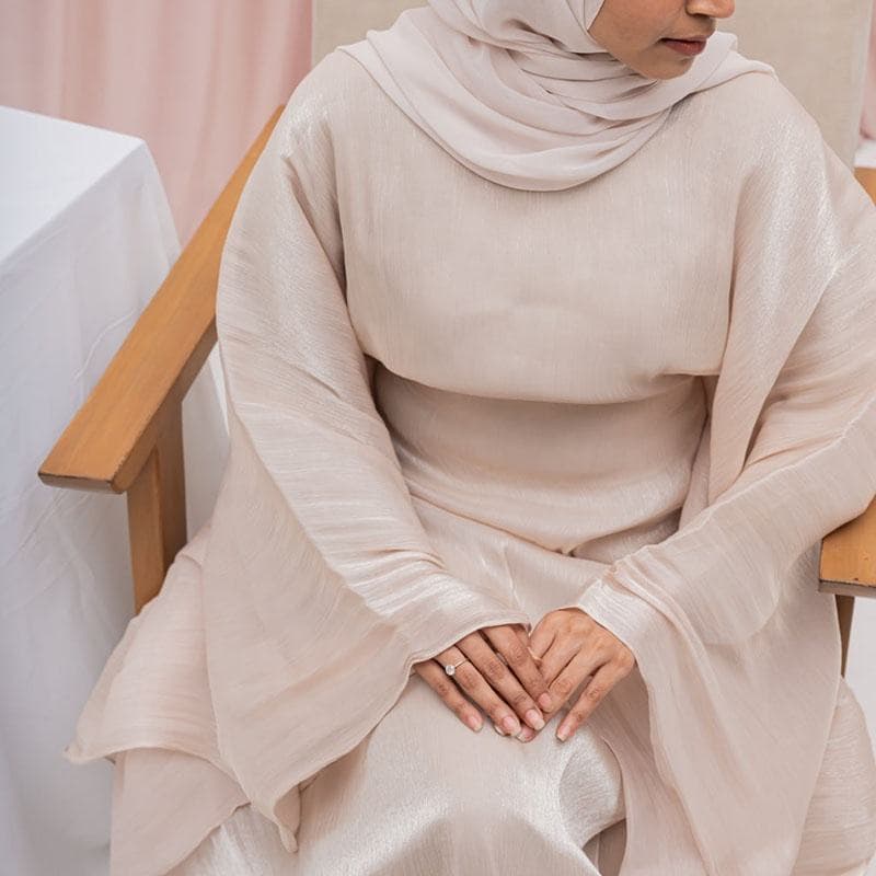 Abaya Fermée en Organza pour Femmes Musulmanes, Longueur Maximale, Vêtement I... - Vue 3 | Yelira