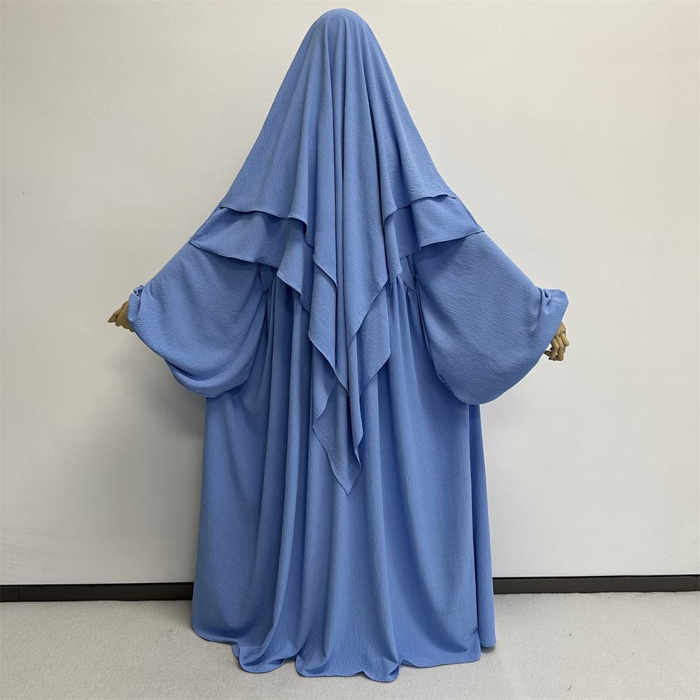 Robe de Prière 2 Pièces Aïd Ramadan Vêtements Islamiques Musulmans Khimar Niq... - Vue 7 | Yelira