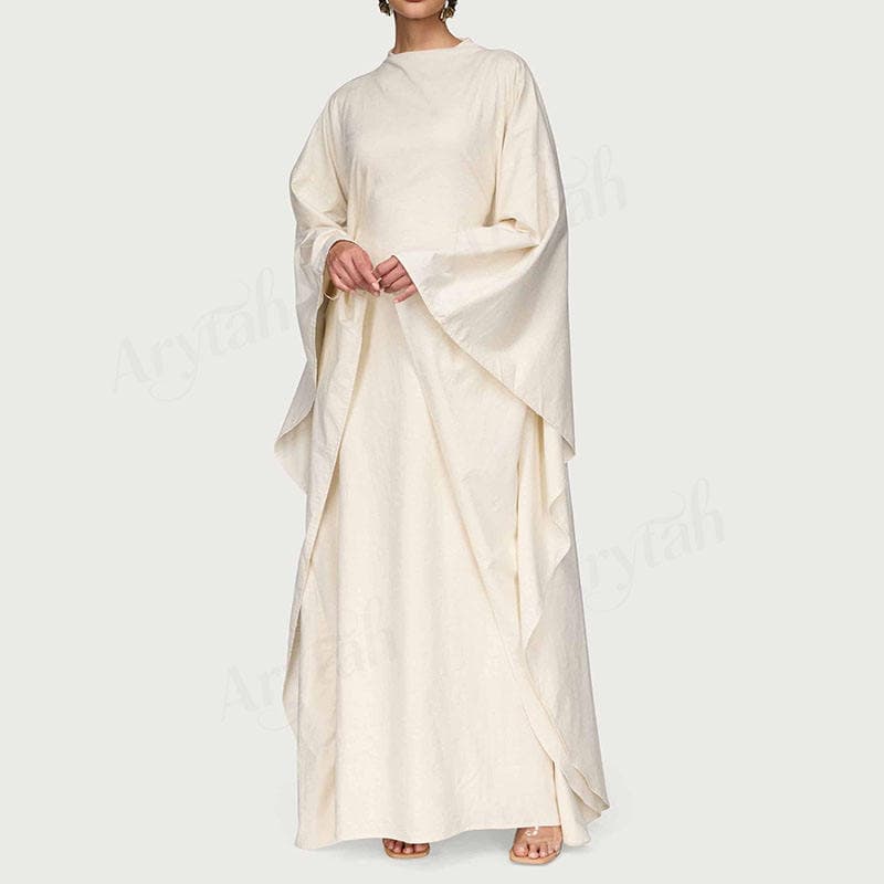 Dernière conception personnalisée robe abaya musulmane en lin pour les femmes... - Vue 4 | Yelira