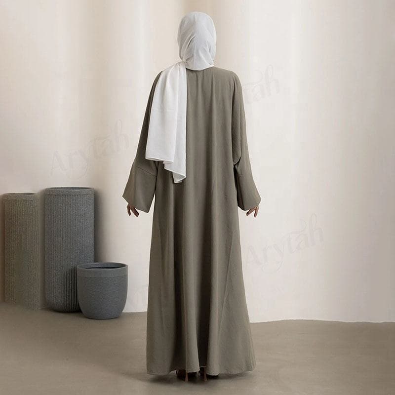 2025 nouveau Style Logo personnalisé femmes musulmanes Abaya Double couleur p... - Vue 4 | Yelira