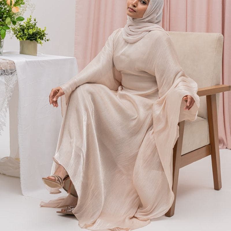 Abaya Fermée en Organza pour Femmes Musulmanes, Longueur Maximale, Vêtement I... - Vue 4 | Yelira