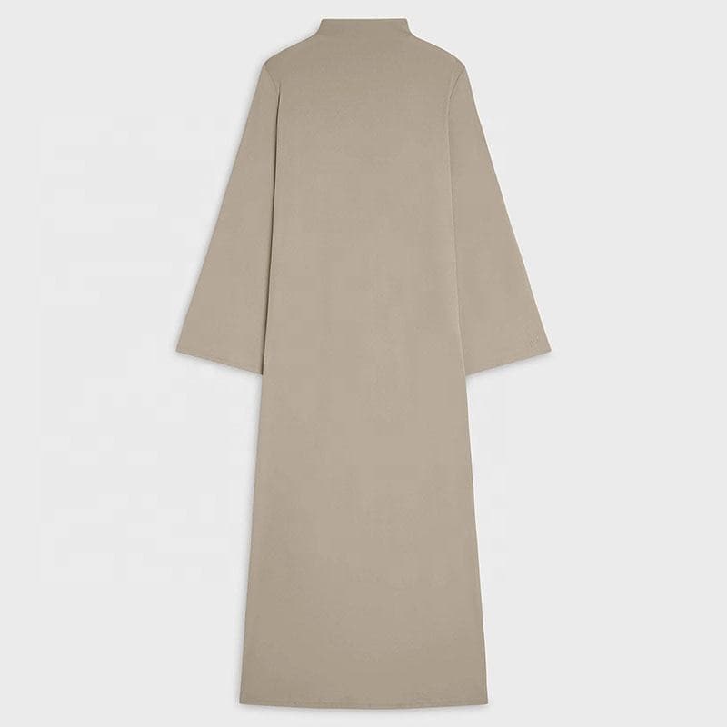 Robe Maxi en Jersey pour Femmes Musulmanes, Longueur Totale, Couleur Unie, Co... - Vue 4 | Yelira