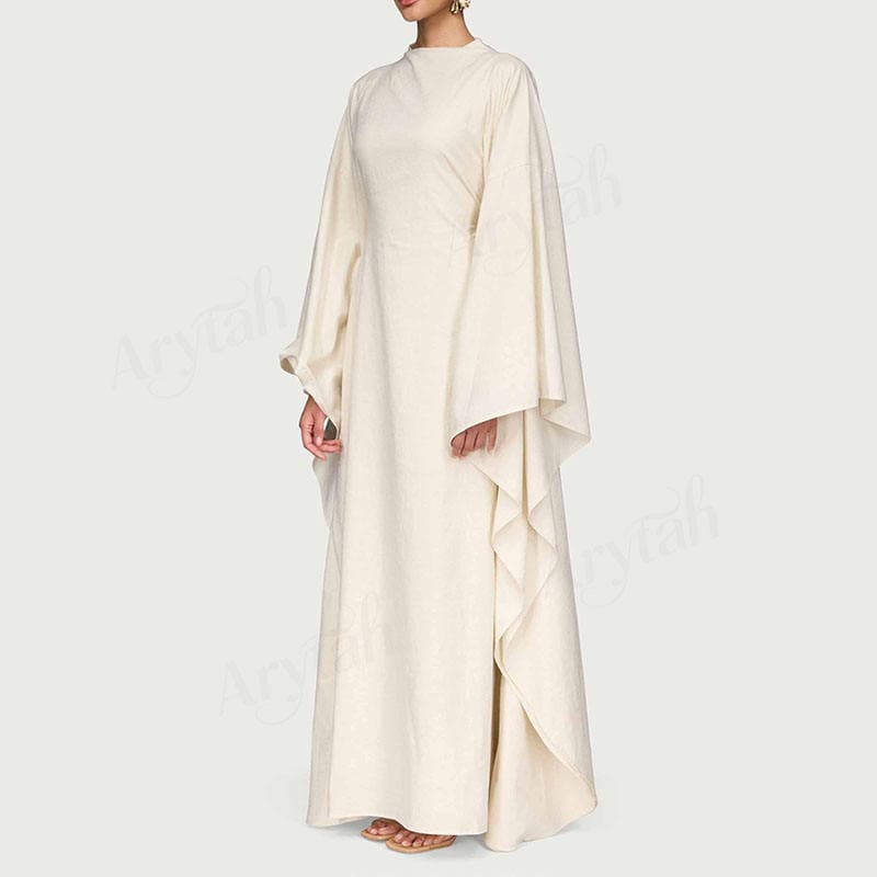 Dernière conception personnalisée robe abaya musulmane en lin pour les femmes... - Vue 5 | Yelira