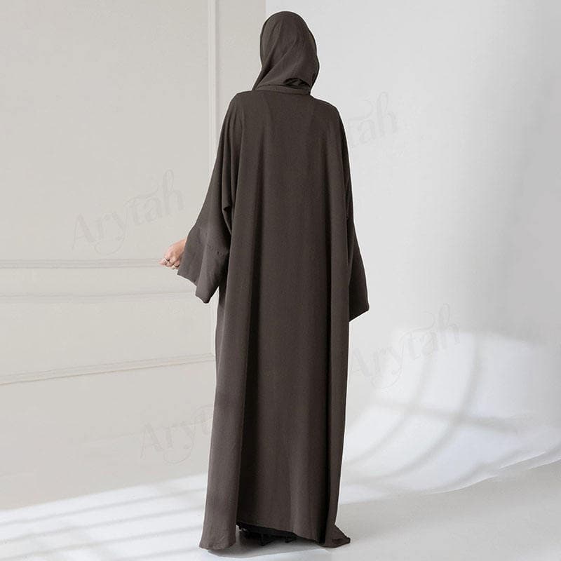 Nouvel Abaya Ouvert Personnalisable pour Femmes Musulmanes, Longueur Totale, ... - Vue 4 | Yelira