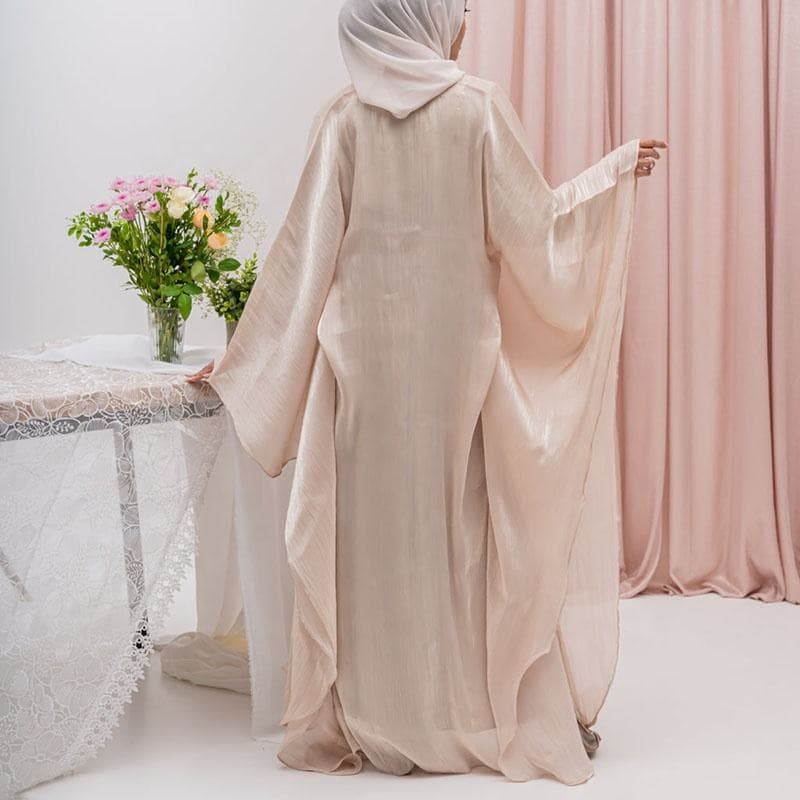 Abaya Fermée en Organza pour Femmes Musulmanes, Longueur Maximale, Vêtement I... - Vue 5 | Yelira