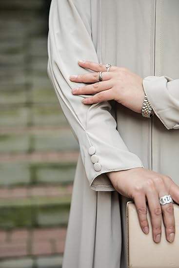 Abayas Unies Blanches avec Hijab Robe Foulard Robe Longue Abayas de Dubaï Qat... - Vue 11 | Yelira