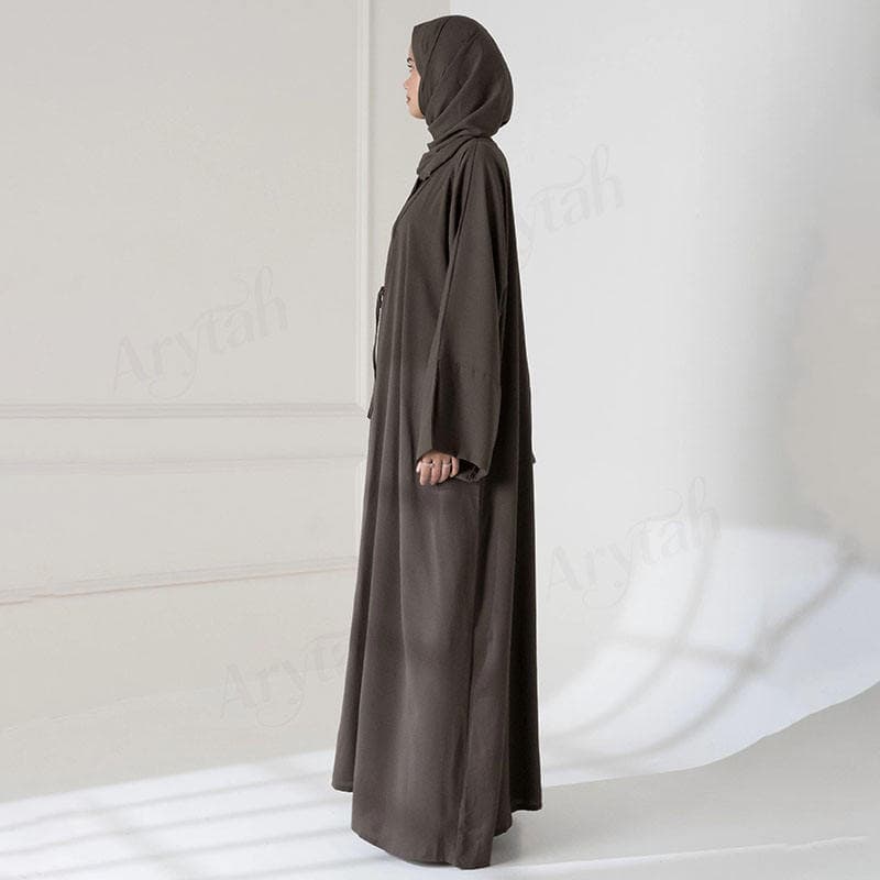 Nouvel Abaya Ouvert Personnalisable pour Femmes Musulmanes, Longueur Totale, ... - Vue 5 | Yelira