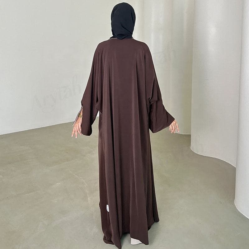 Mode modeste vêtements personnalisés 2 couleurs tissu femmes musulmanes ouver... - Vue 5 | Yelira