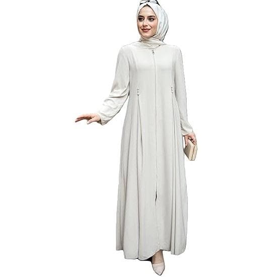 Abayas Unies Blanches avec Hijab Robe Foulard Robe Longue Abayas de Dubaï Qat...