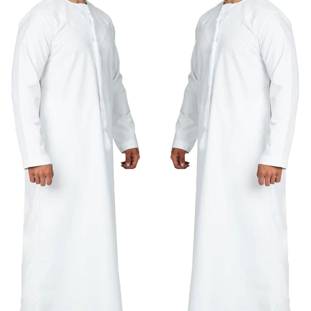 Qamis Homme Moderne Style Koweïtien Couleur Unie Grande Taille Vêtement Islam...