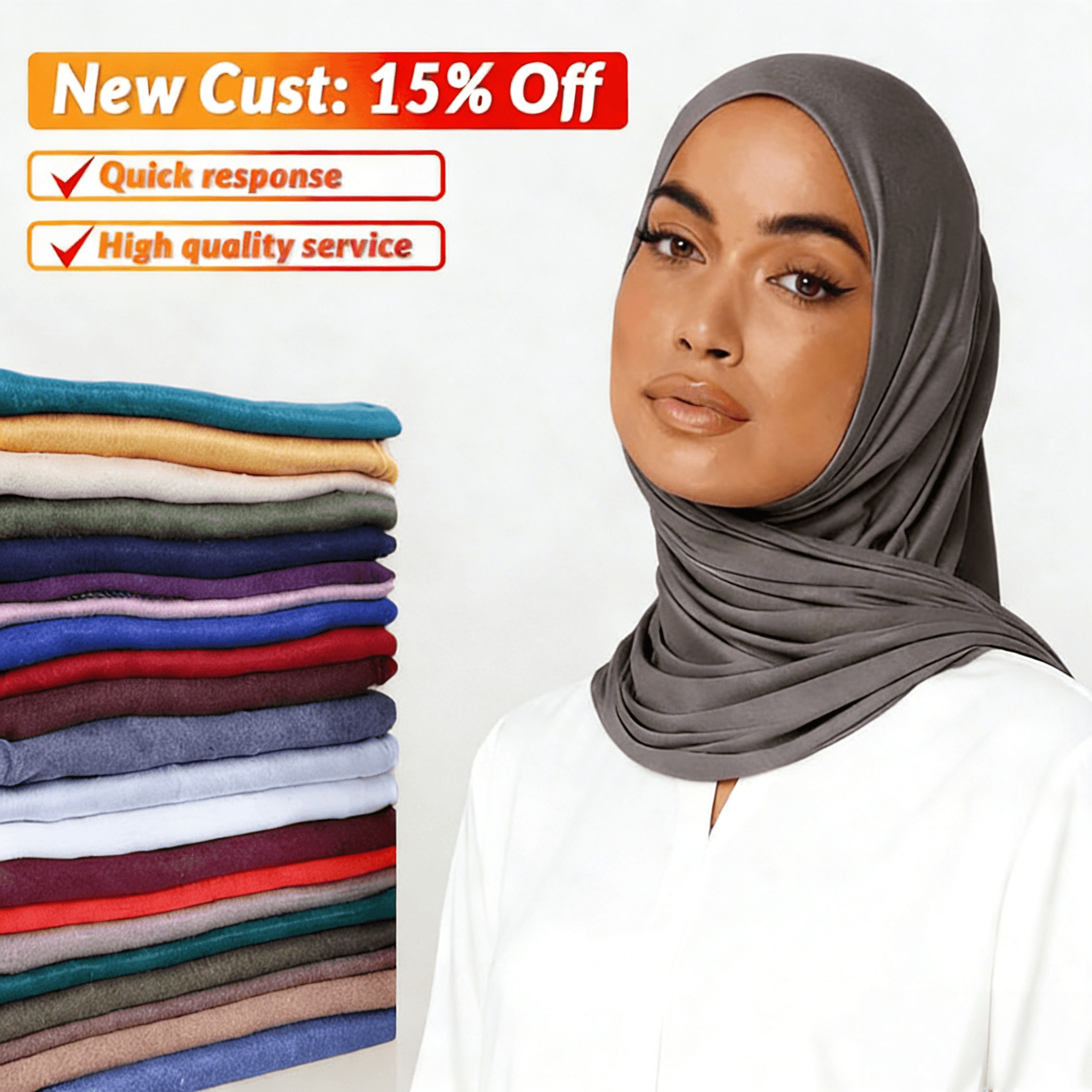 Écharpe en Jersey de Haute Qualité, Hijab Extensible, Foulards Unis, Vente en...