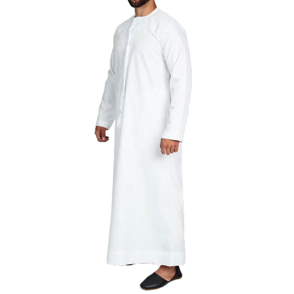 Qamis Homme Moderne Style Koweïtien Couleur Unie Grande Taille Vêtement Islam... - vue alternative