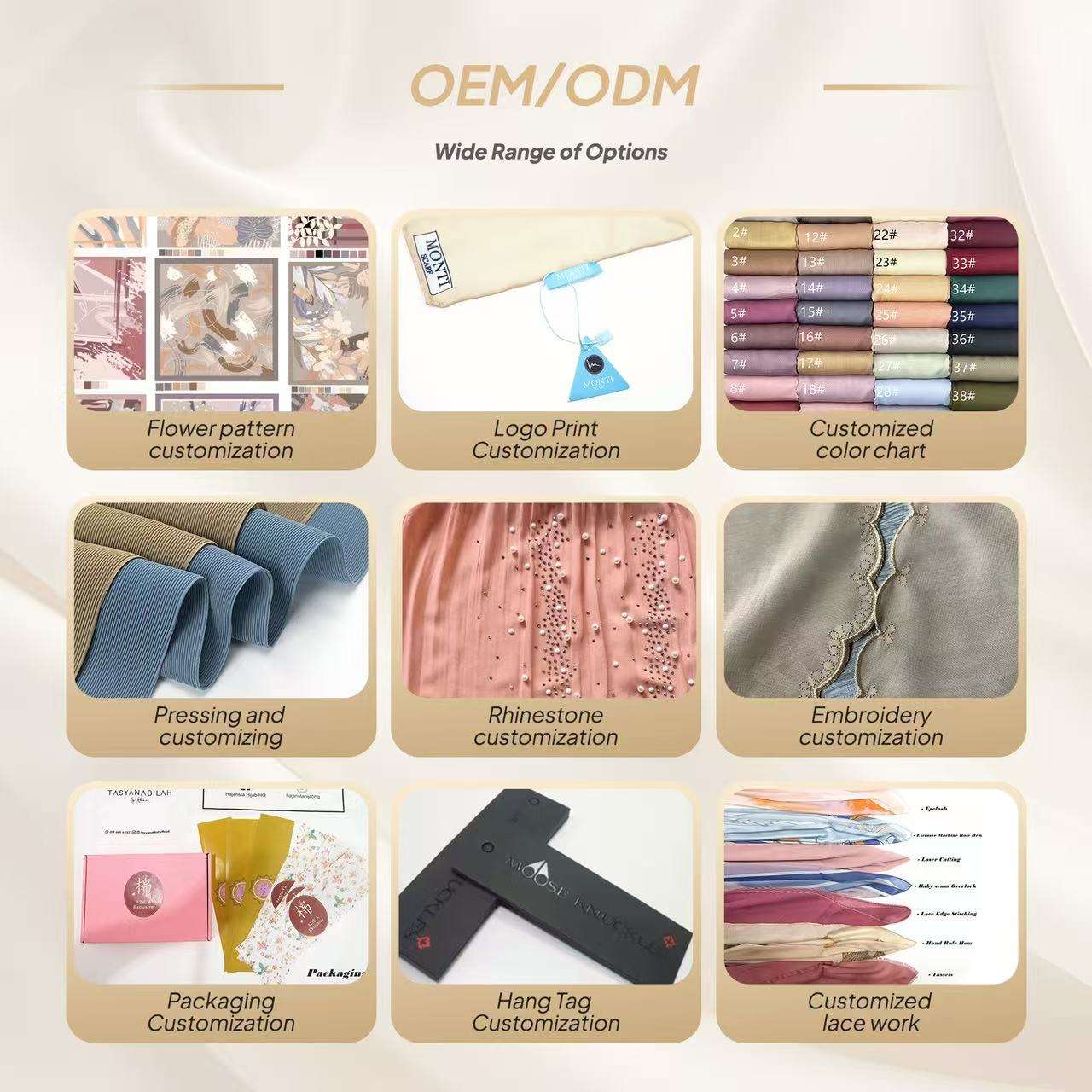 Écharpe en Jersey de Haute Qualité, Hijab Extensible, Foulards Unis, Vente en... - vue alternative