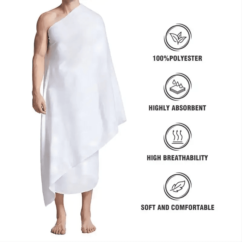 1.4kgm Hommes Ihram Set Pèlerinage Vêtements Handuk Turki Tube Musulman Arabe... - Vue 3 | Yelira